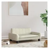vidaXL Hundekorb Hundebett Creme 70x45x30 cm Kunstleder Körbchen Hundesofa beige