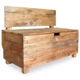 Festnight Holz Aufbewahrungsbank mit Lehne, 2-Sitzer Retro Sitztruhe Holzbank Sitzbank mit Stauraum, Schlafzimmer Essbank Holz Gartenbank Parkbank 86 x 40 x 60 cm