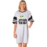 Star Wars Womens' The Mandalorian Distressed Grogu The Child Character Nightgown Sleep Pajama Shirt (X-Large) Grey - XL