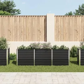 vidaXL Garten-Hochbeet verzinkter Stahl rechteckig 240 x 40 x 77 cm Anthrazit