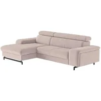 Mid.you Ecksofa, Creme, Metall, 3-Sitzer, L-Form, 267x165 cm, Typenauswahl, Bettkasten erhältlich, Stoffauswahl, Liegefunktion, seitenverkehrt Bettfunktion Rücken echt, Armteil links, rechts, Wohnzimmer, Sofas & Couches, Wohnlandschaften, Ecksofas