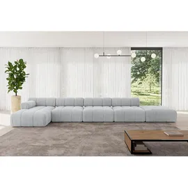 altdecor Ecksofa modulares Sofa Lizur-L3 - 475x160x70 cm Grau Cord