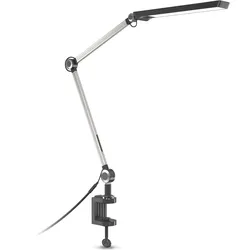 B.K.LICHT Klemmleuchte, silber (schwarz, silberfarben), H:66,7cm, Lampen, schwenkbar, Farbtemperatur einstellbar, CCT stufenlos dimmbar