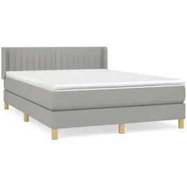 vidaXL Boxspringbett 140 x 200 cm Hellgrau