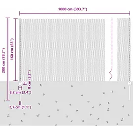 vidaXL Zaun mit Pfosten 1,6 x 10 m Grün/Stahl