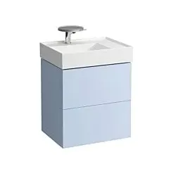 LAUFEN Kartell Waschtisch-Unterschrank H4075580336451 58x60x45cm, 2 Schubladen, graublau