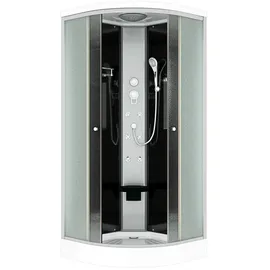 AcquaVapore D10-13M0 Komplettdusche mit Schiebetür 90 x 90 cm Schwarz Sicherheitsglas