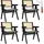 Tectake Armlehnstuhl Lissy Holz schwarz 4er Set