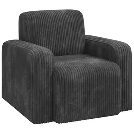 vidaXL Sessel Dunkelgrau Cord 72 x 71 x 70 cm Grau mit Rollen