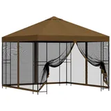 vidaXL Garten Pavillon 3 x 3 m inkl. 2 Seitenteile Schwarz