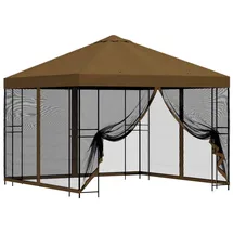 vidaXL Garten Pavillon 3 x 3 m inkl. 2 Seitenteile Schwarz