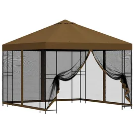 vidaXL Garten Pavillon 3 x 3 m inkl. 2 Seitenteile Schwarz