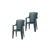 PROGARDEN Eden Stapelstuhl 62 x 60 x 89 cm schwarz 2er Set