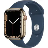 GPS + Cellular 45 mm Edelstahlgehäuse gold, Sportarmband abyssblau