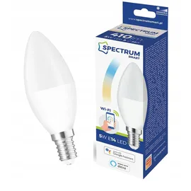 Spectrum Smart LED Kerze 5W = 35W E14 matt Warmweiß bis Tageslichtweiß 2700K - 6500K Tuya Wi-Fi dimmbar
