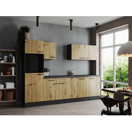 Respekta Küchenzeile 280 cm grau