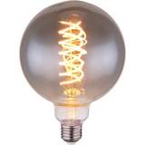 GLOBO LED Lampe Leuchtmittel Filament 8 Watt warmweiß 2000 Kelvin 280 Lumen E27 Fassung Glas rauchfarben dimmbar, DxH 12,5x17,7cm