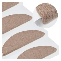 vidaXL Stufenmatten Selbstklebend 15 Stk. 56x17x3 cm Beige