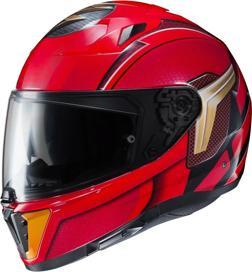 HJC i70 Flash DC Comics Helm, schwarz-rot, Größe S für Männer