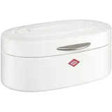 Wesco Single Elly Brotkasten in der Farbe weiß, pulverbeschichtetes Stahlblech, Lüftungslöcher und stabiler Handgriff, 32,2 x 22 x 14 cm