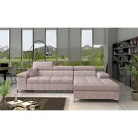 Ricardo Ecksofa 280 x 205 cm Rosa (Velour), Ausführung:Rechts - Rosa