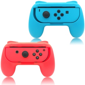 Fyoung Griffe Halterung für JoyCon Switch & Switch OLED Modell, Controller Grip für JoyCon Halter Zubehör - Blau/Rot (2 Pack)