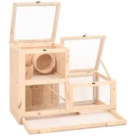 vidaXL Hamsterkäfig 81x40x60 cm Massivholz Tanne