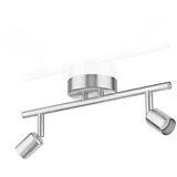 ledscom.de Deckenleuchte LUNARA, 2-flammig, edelstahl matt, 2x GU10 max. 25W