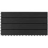 Floordirekt Terrassenfliese, Anthrazit, Holzwerkstoff, 30x60 cm, rutschfest, formstabil, UV-beständig, Gartenzubehör, Terrassen- & Balkonböden, Terrassenfliesen