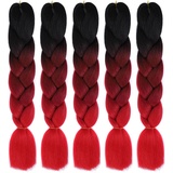 LICHENGTAI 5er Pack Braids Extensions Flechthaare Ombre Jumbo Braid Haarverlängerung Kunsthaar Haar Flechten Extensions Hair Jumbo Flechten Hair Extensions DIY Frisur für Crochet, Twist