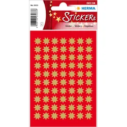 HERMA Sticker Sterne 8-zackig, gold Ø 10 mm 3 Blatt / 210 Sticker, Papier, Gold,