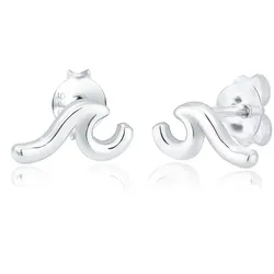 Paar Ohrstecker ELLI "Wellen Wave Ohrringe Trend 925 Sterling Silber", silber, Ohrringe, Damen, OneSize, ohne Stein, Silber 925 (Sterlingsilber)