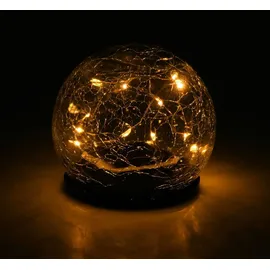 Spetebo LED Solar Glaskugel aus Crackle Glas - 12 cm - Kugelleuchte mit Erdstecker