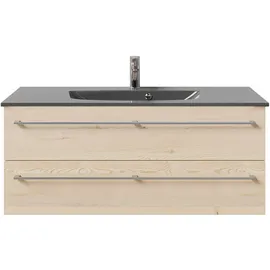 Pelipal Serie 6025 3-tlg. 117 cm x 200 cm x 48 cm Waschtisch grau polar pinie quer NB