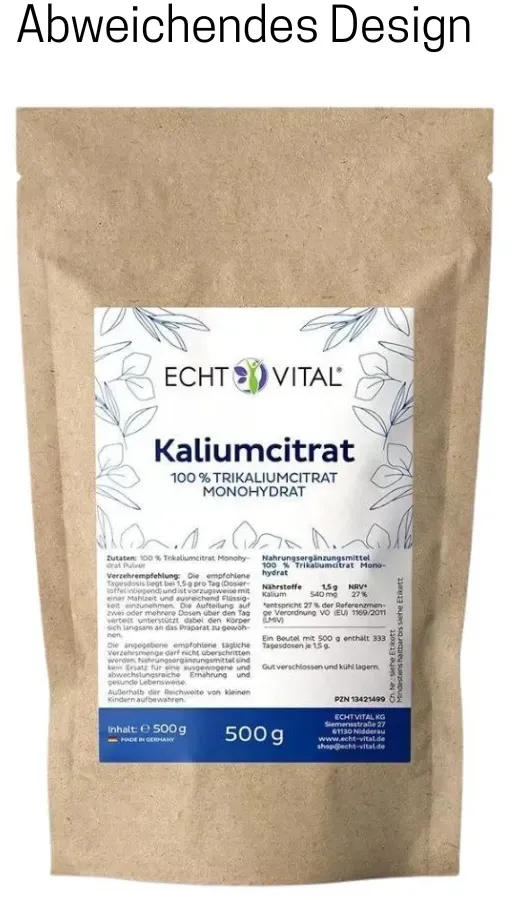 KaliumCitrat Pulver (500 g) - Echt Vital