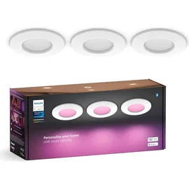 Philips Hue White & Color Ambiance Slim Recessed 90mm weiß Set, 3-tlg. (929003712102)