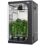 VEVOR Growbox 122x122x203cm Gewächshaus aus 22 mm Stahl-Rahmen und 2000D Oxford-Gewebe Growtent 60 kg Tragfähigkeit Growschrank Geeignet für 200–300 W Wachstumslicht Indoor Zuchtzelt