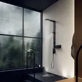 Hansgrohe AXOR ShowerComposition Duschpaneel, mit Thermostat, Kopfbrause 110/220, Schulterbrause, - schwarz matt