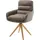 DeLife Esszimmerstuhl Abelia-Flex mit Armlehnen Mikrofaser Taupe Vintage Holzgestell kantig Natur