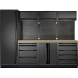Kraftwerk, Werkstattschrank, Mobilio BLK 4er Kombi mit Lochwand 1-Türig, Buche Multiplex (264 cm, 200 cm)