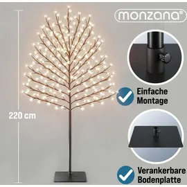 monzana Kirschblütenbaum 220 cm 220 LED Warmweiß 220cm In-/Outdoor - Fernbedienung