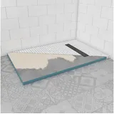 Marwell Duschelement 90 x 140 x 4 cm direkt befliesbar mit integrierter Ablaufrinne Schwarz