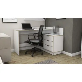 byLIVING Eckschreibtisch Bern Weiß