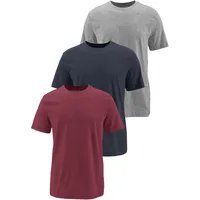MAN'S WORLD T-Shirt MAN'S WORLD "neue Farben Preis-Leistungs Bestseller Auch in Großen Größen", Herren, Gr. 52/54 (L), bunt (rot, marine, grau, meliert), Single Jersey, Obermaterial: 100% Baumwolle.