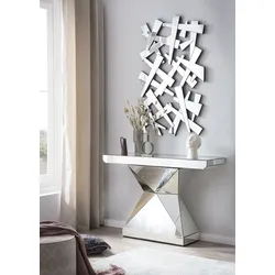 Konsolentisch SALESFEVER, silber (silber, verspiegelt, silber, silber), B:120cm H:81cm T:35,5cm, Tische, verspiegelt, in edler Form und besonderer Optik