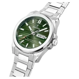 Festina Herren-Armbanduhr Stahl/Grün mit Saphirglas