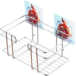 Duschablage SANILO "Goldfisch", orange (edelstahlfarben, orange), B:22,8cm H:10,5cm T:14cm, Edelstahl, Regale, Haken mit Bildmotiv