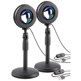 Pearl 2er-Set LED-Sonnenuntergangsleuchten, Teleskop-Ständer, USB