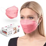 HARD FFP2 Atemschutzmaske | Made in Germany | Schutzmaske | Mundschutz Fischform | Filtereffizienz 99,5% | Atmungsaktiv & Hautfreundlich - OEKO TEX | einzeln verpackt - Raspberry Pink - 5 Stk