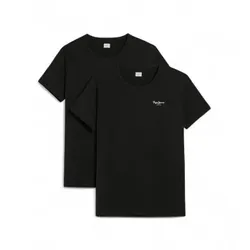Pepe Jeans für Herren. PMU10976 2er-Pack schwarze Basic-T-Shirts (M), Lässig, Baumwolle, Kurzarm